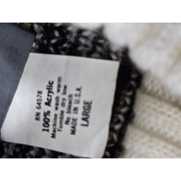 Vintage Fair Isle Grey Pink Cinched Waist Sweater - Picture 5 of 11